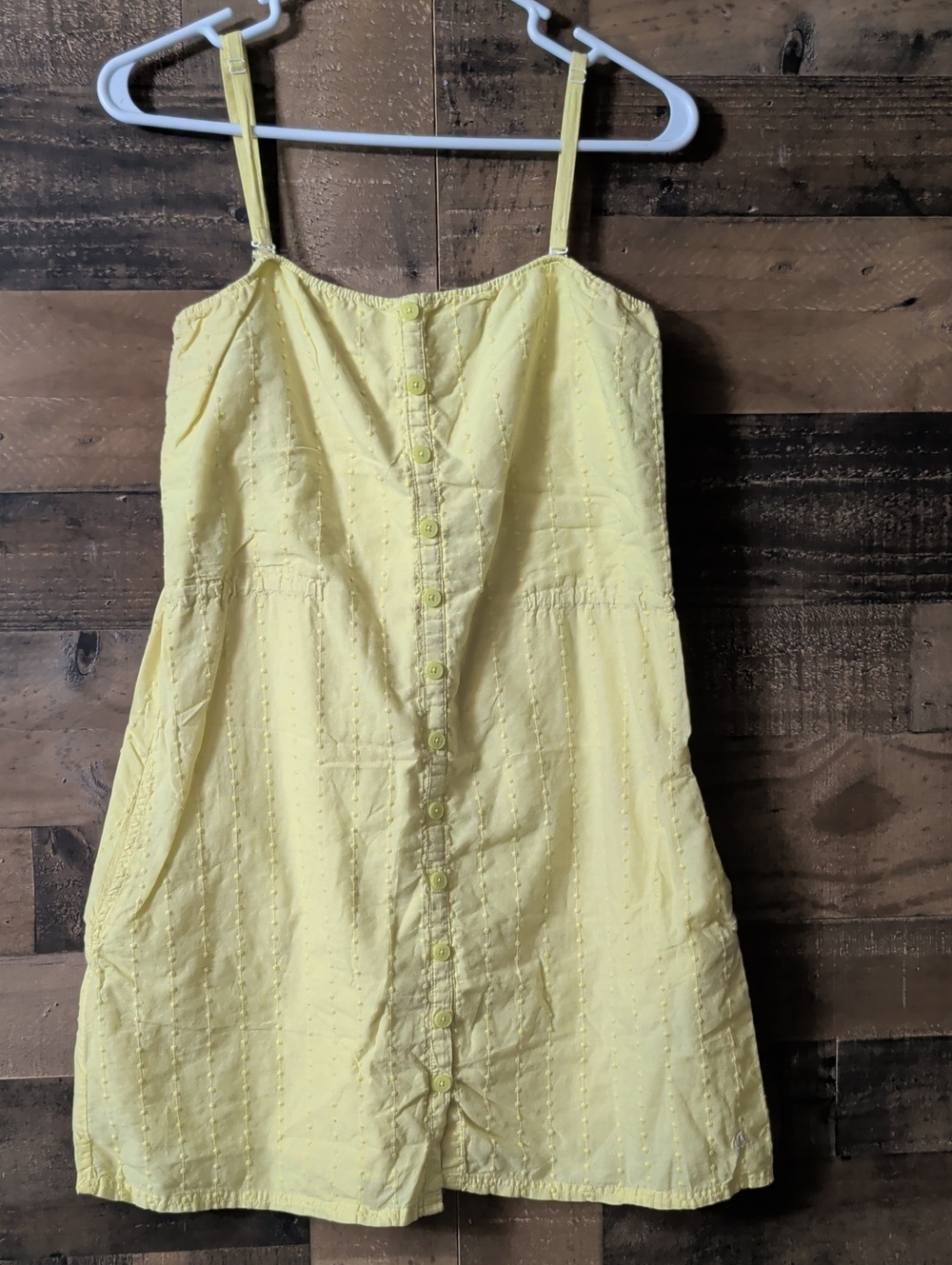 Volcom Sunny Yellow Button-Front Mini Dress